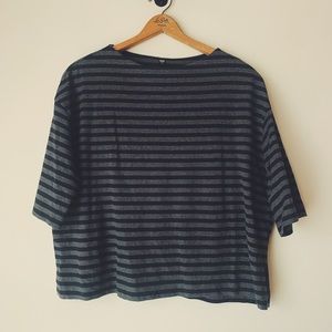 UNIQLO boxy thick striped shirt